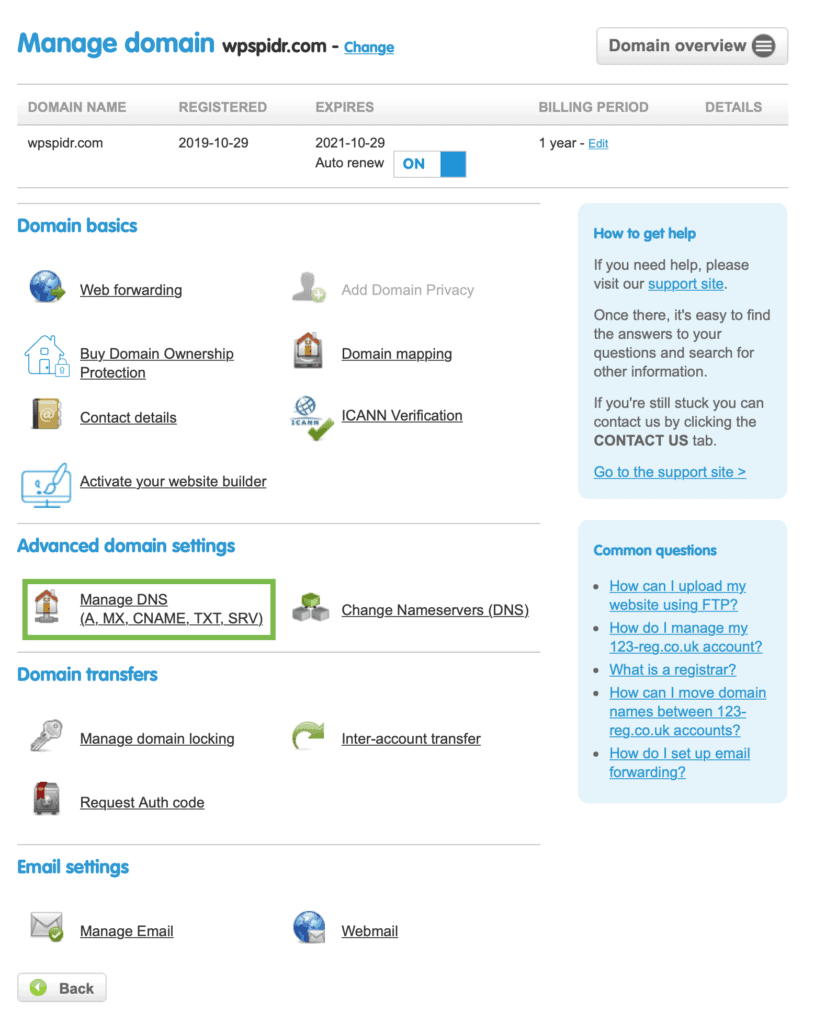 Manage DNS