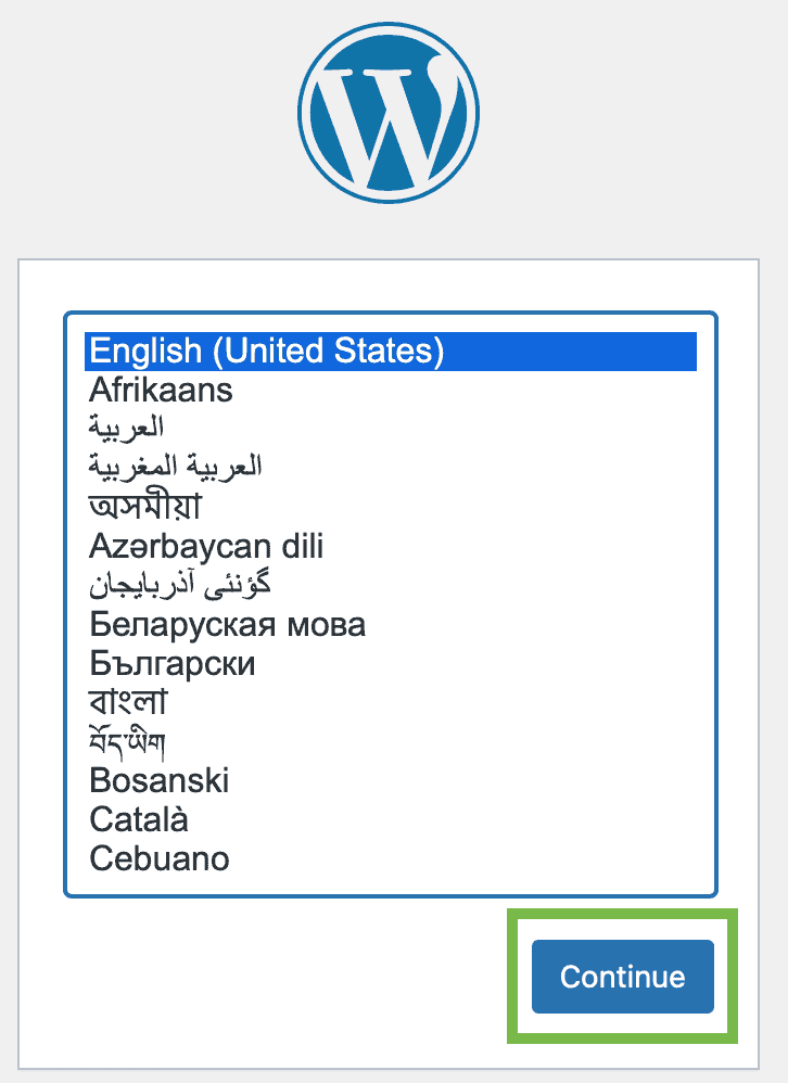 WordPress select language