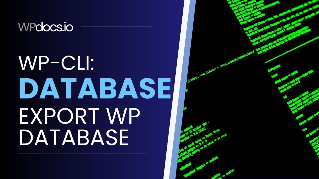 How to export a WordPress database using WP-CLI
